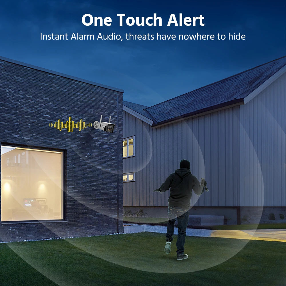 ANNKE 4MP Dual Lens WiFi Dual Band Security Camera Outdoor 170° Angle Full Color Night Vision Two-Way Audio Wireless PoE Cam