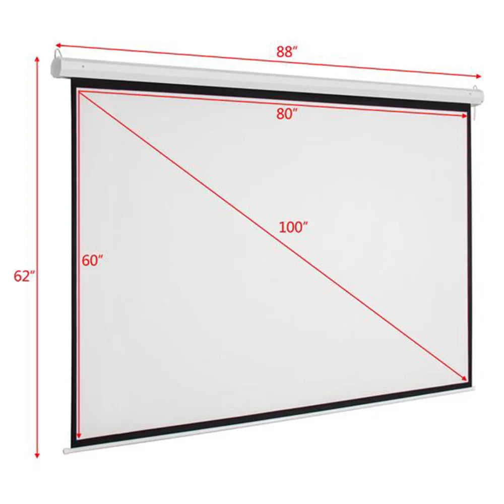 110V PS100-5 4:3 80" x 60" Viewing Area Motorized Projector Screen with Remote Control