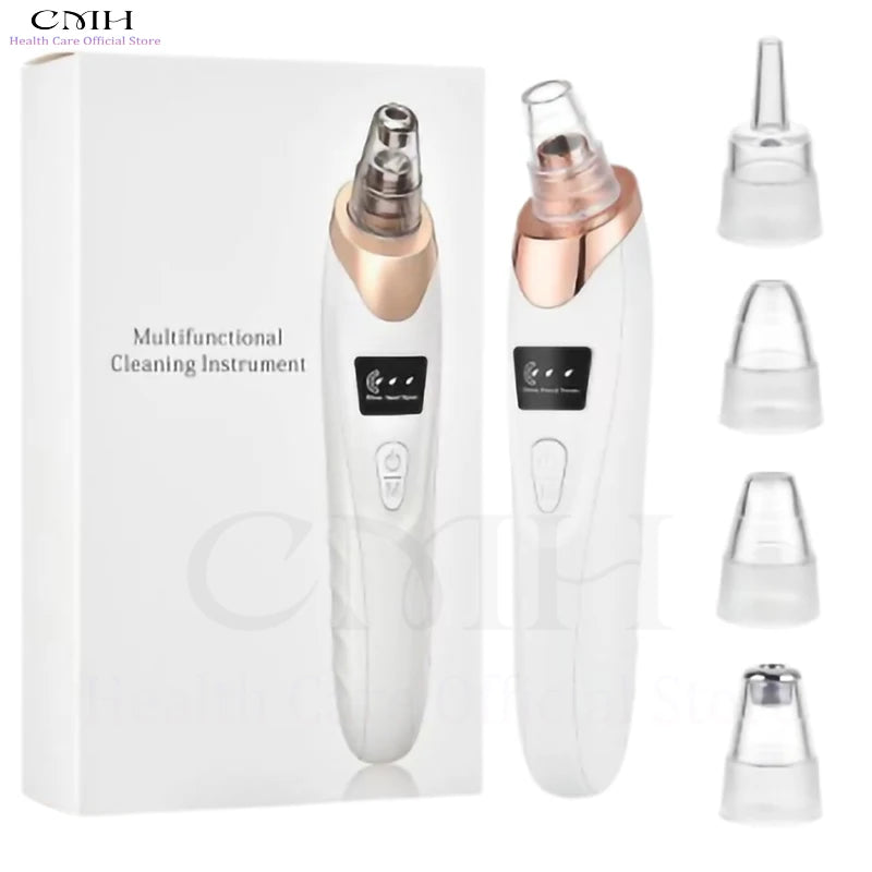 CMH Blackhead Remover Vacuum Pore Cleaner Multi Suction Heads Adjustable Suction USB Rechargeable Deep Cleansing Skin Tool Gifts