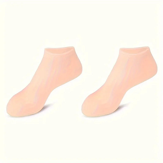 1 Pair Silicone Gel Moisturizing Foot Socks for Dry, Cracked Feet - Soothing Massage Pedicure Care Tool