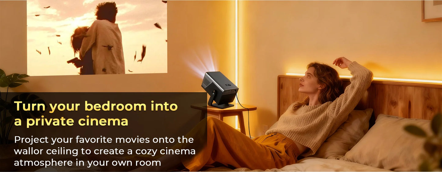 8K Support X7 AI Smart Projector with Android 14 OS, UHD 1080P 1000 ANSI Built-in Apps, Auto Focus&Keystone, Home Outdoor Beamer