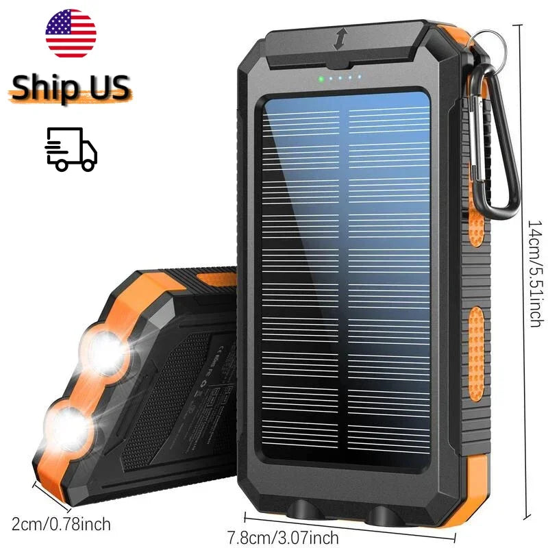 Outdoor Power Non-Stop: 10000mAh Solar Power Bank | QC3.0 Fast Charge, Bright Flashlight & Waterproof Build