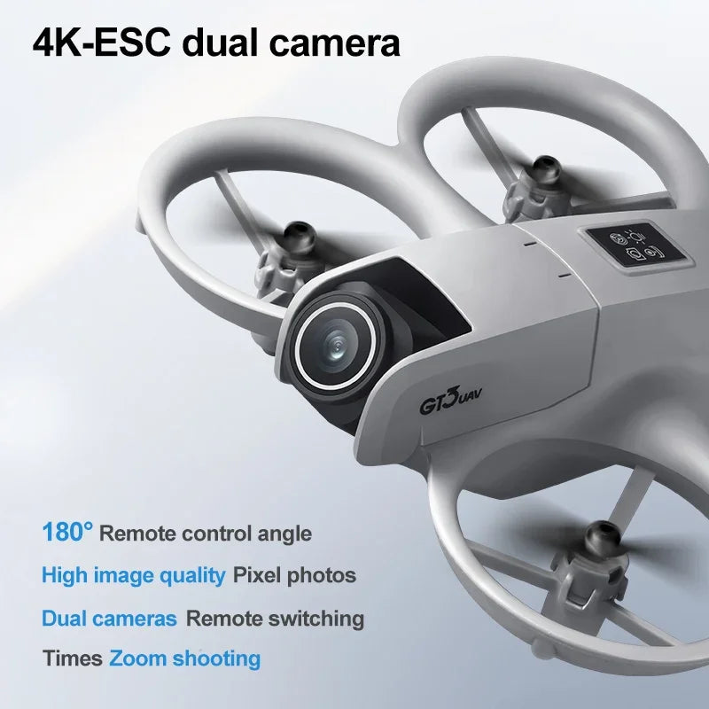 GT3 RC Mini Drone 4K Dual Camera Aerial HD Photography Optical Flow Positioning Obstacle Avoidance with Lights UAV RC Quadcopter