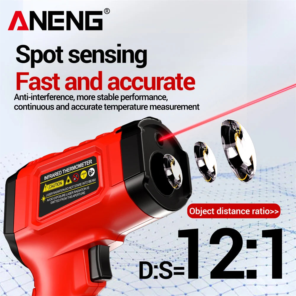 New Portable Infrared Thermometer Gun -50~600°C Handheld Digital Laser Industrial Non Contact Temperature Meter Measuring Tester