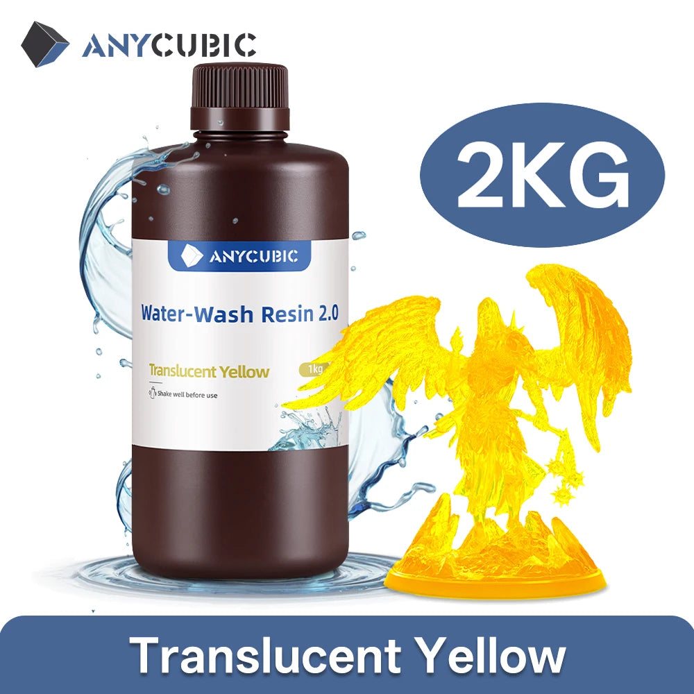 Anycubic Water Wash Resin Water Washable High Precision Low Odor Low Viscosity Support 3 Ways Washing For LCD 3D Printer Resin
