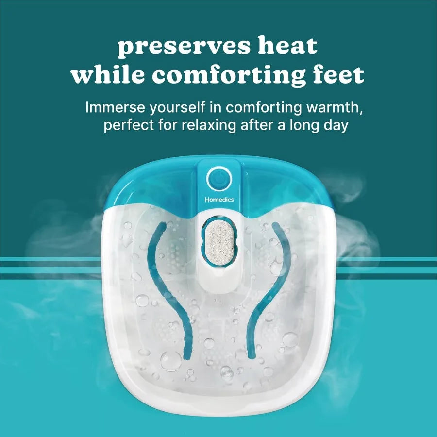 Bubble Mate Foot Spa Toe Touch Controlled Foot Bath with Invigorating Bubbles and Splash Proof Raised Massage Nodes an