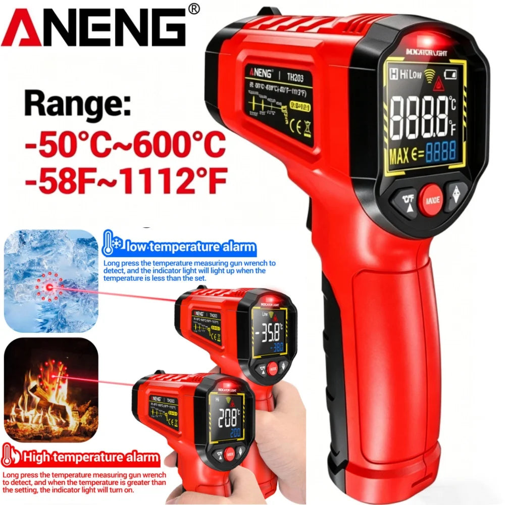New Portable Infrared Thermometer Gun -50~600°C Handheld Digital Laser Industrial Non Contact Temperature Meter Measuring Tester