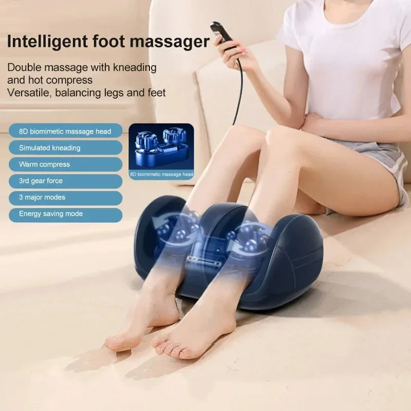 Smart Electric Foot Massager Fully Automatic Massage Machine Hot Compress Shiatsu Kneading Relieve Fatigue Relaxation Muscle