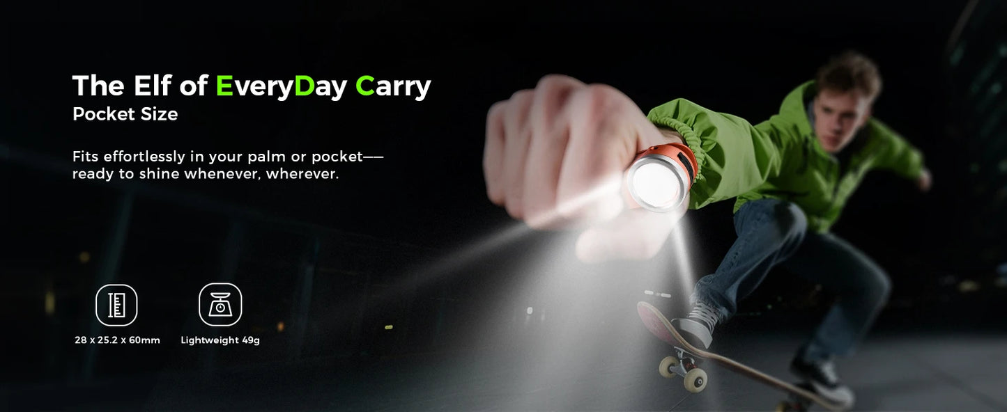 Wurkkos HD03 680LM Mini Clip Light USB Rechargeable Pocket Flashlight Spotlight/Floodlight Portable RGB Torch with Magnet
