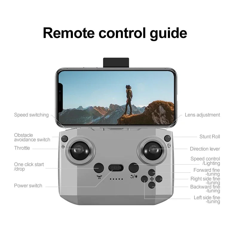 GT3 RC Mini Drone 4K Dual Camera Aerial HD Photography Optical Flow Positioning Obstacle Avoidance with Lights UAV RC Quadcopter