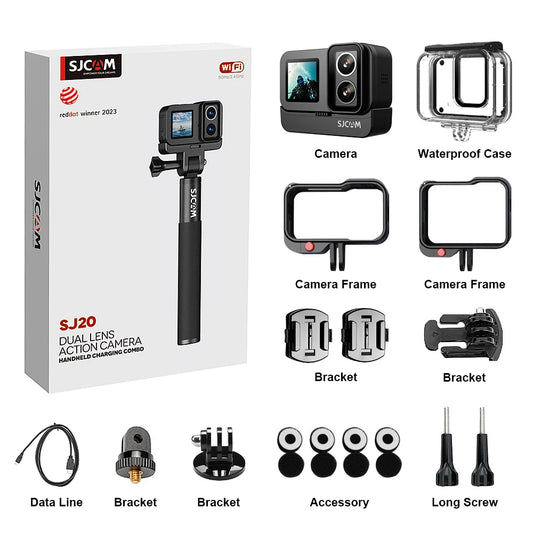 [Overseas Warehouse] SJCAM SJ20 4K Outdoor Sports Camera Anti-Shake 5G WiFi with Screen Helmet Bike Video Recording Fast Ship