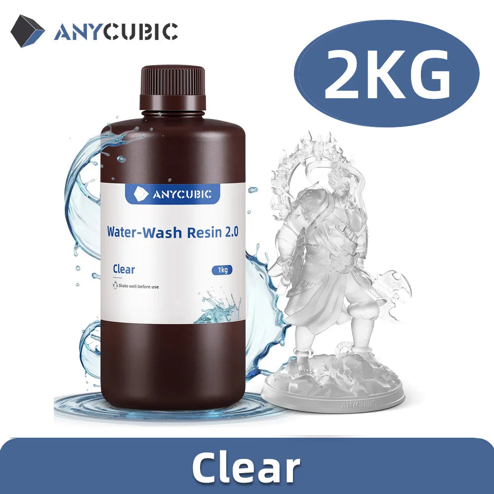 Anycubic Water Wash Resin Water Washable High Precision Low Odor Low Viscosity Support 3 Ways Washing For LCD 3D Printer Resin