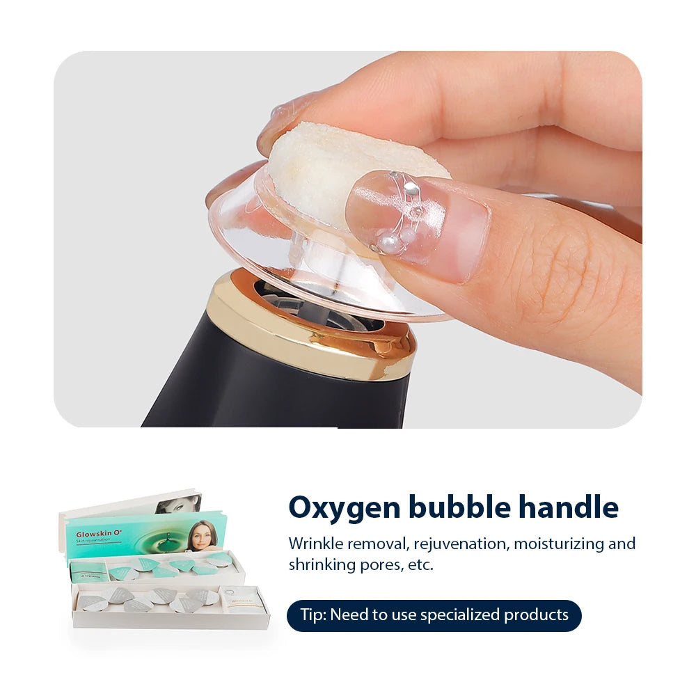 Portable CO2 Oxygen Bubble Pen Facial Machine 7 Color Light Oxygen Bubble Skin Care Tool Compatible with Serum Gel for Home Facial SPA CO2