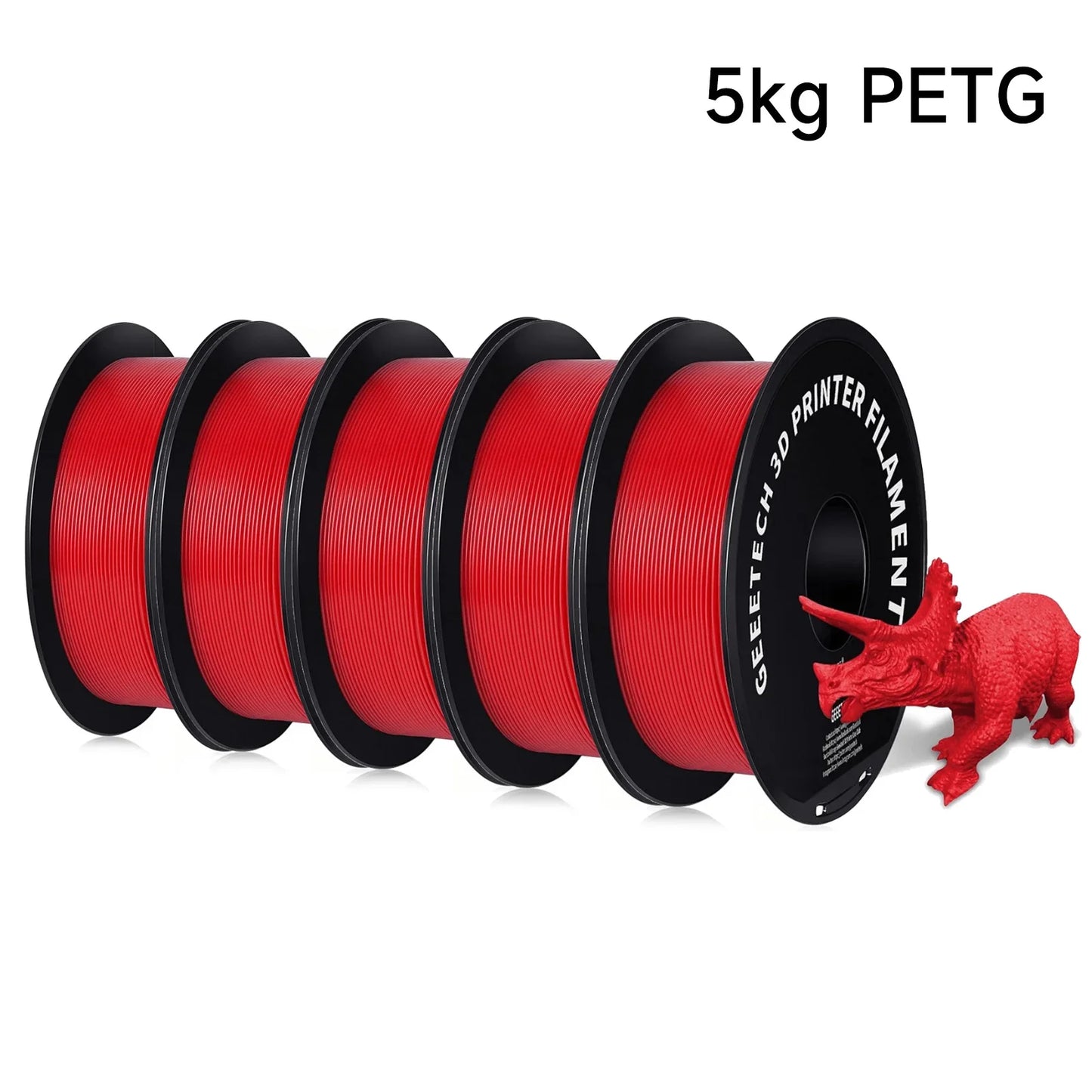 Geeetech 5KG PETG 3D Printing Filament 1.75mm High Precision, Low Warping Large Spool, Suitable for FDM 3D Printers