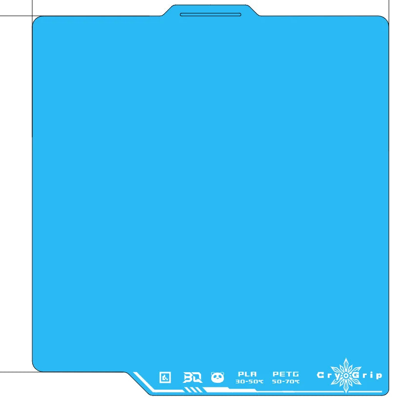 BIQU Panda Build Plate CryoGrip Coating No Clog 256x256mm Spring Steel Double-sided Textured for BambuLab P1 X1 X2D 3D Printer