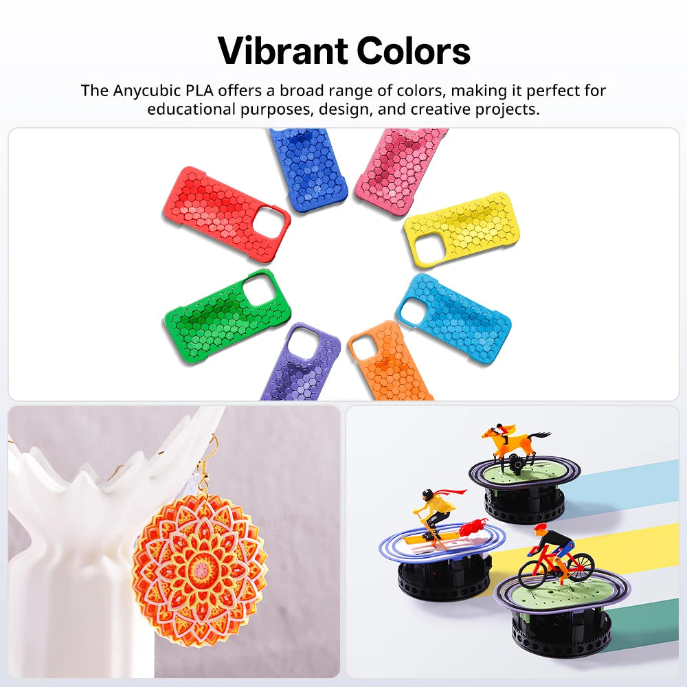 ANYCUBIC 3D Printer PLA Multicolor Filament 1.75mm 1kg/Roll Plastic Rubber Consumables Material For FDM 3D Printer Kobra