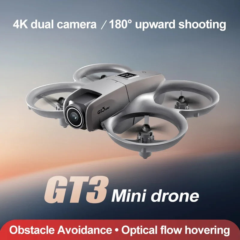 GT3 RC Mini Drone 4K Dual Camera Aerial HD Photography Optical Flow Positioning Obstacle Avoidance with Lights UAV RC Quadcopter