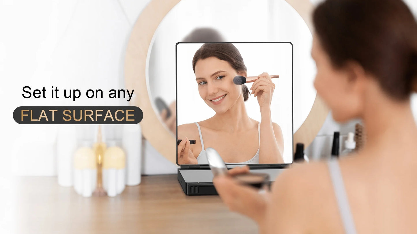 The 360 Mirror - 3 Way Mirror for Self Hair Cutting - Adjustable Trifold Barber Miror to Cut Your Own Hair - Tri Fold Self Haircut System for Men and Women Braiding