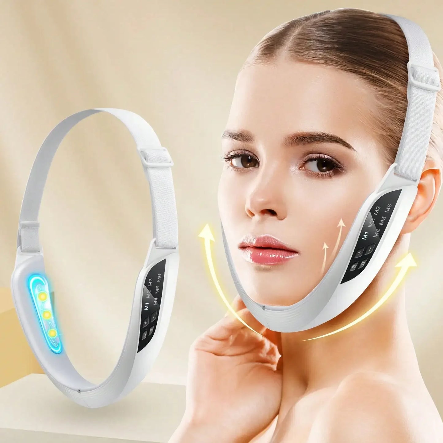 V Face Lifting Device Firming Facial Massager Facial Beauty Instrument Face Slimming Massager Double Chin Removal Electric Double Chin And Intelligent V-Shaped Face Machine With 6 Modes & 8 Adjustable Intensities