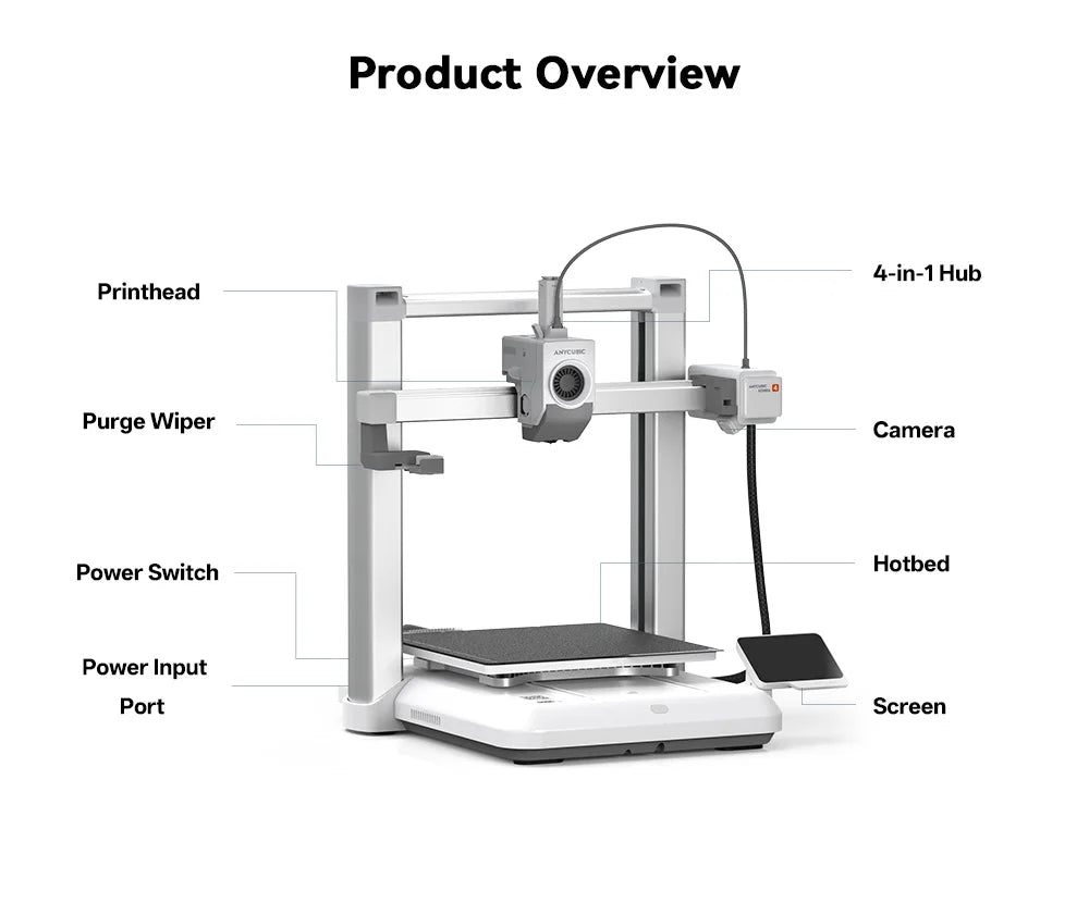 ANYCUBIC Kobra 4 Combo 600mm/s Fast Printing 3D Printer Up to 8 Colors ACE 2 Pro Filament Drying APP Control FDM 3D Printer