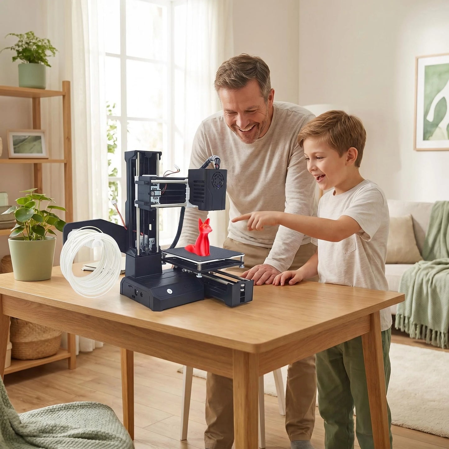 K10 Entry Level 3D Printer Mini Desktop Printing Machine Compatible with PLA TPU 1.75mm Filament Ideal for Kids Students Beginners DIY Printing Projects Compact Portable Design Easy to Operate Quiet Operation with One Key Pri