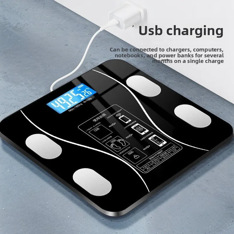 New USB Body Fat Scale,Intelligent and Precise Home Fat Scale,Adult Body Scale,Small Electronic Scale, Weighing Scale Body Scale