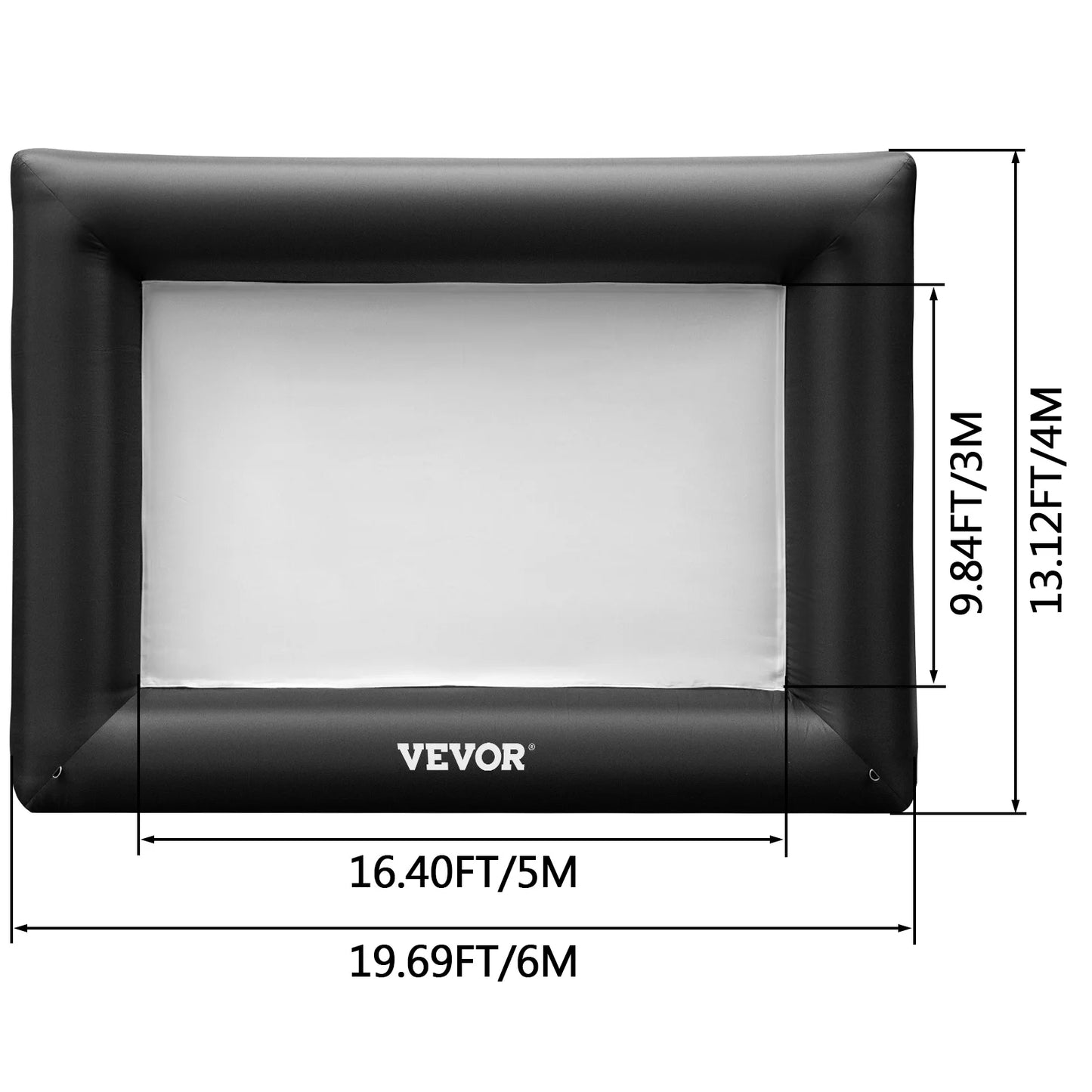 SucceBuy Inflatable Movie Screen 24FT Inflatable Projector Screen w/ 360W Air Blower Projector Screen Support Front/Rear Project