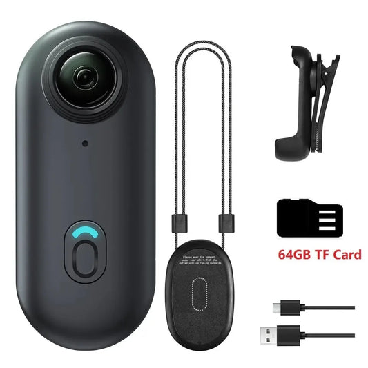 4K Mini Body Camera 64GB Action Cam with Audio & Video Thumb Hands Free Waterproof Recording Wearable Cameras Portable Camcorder