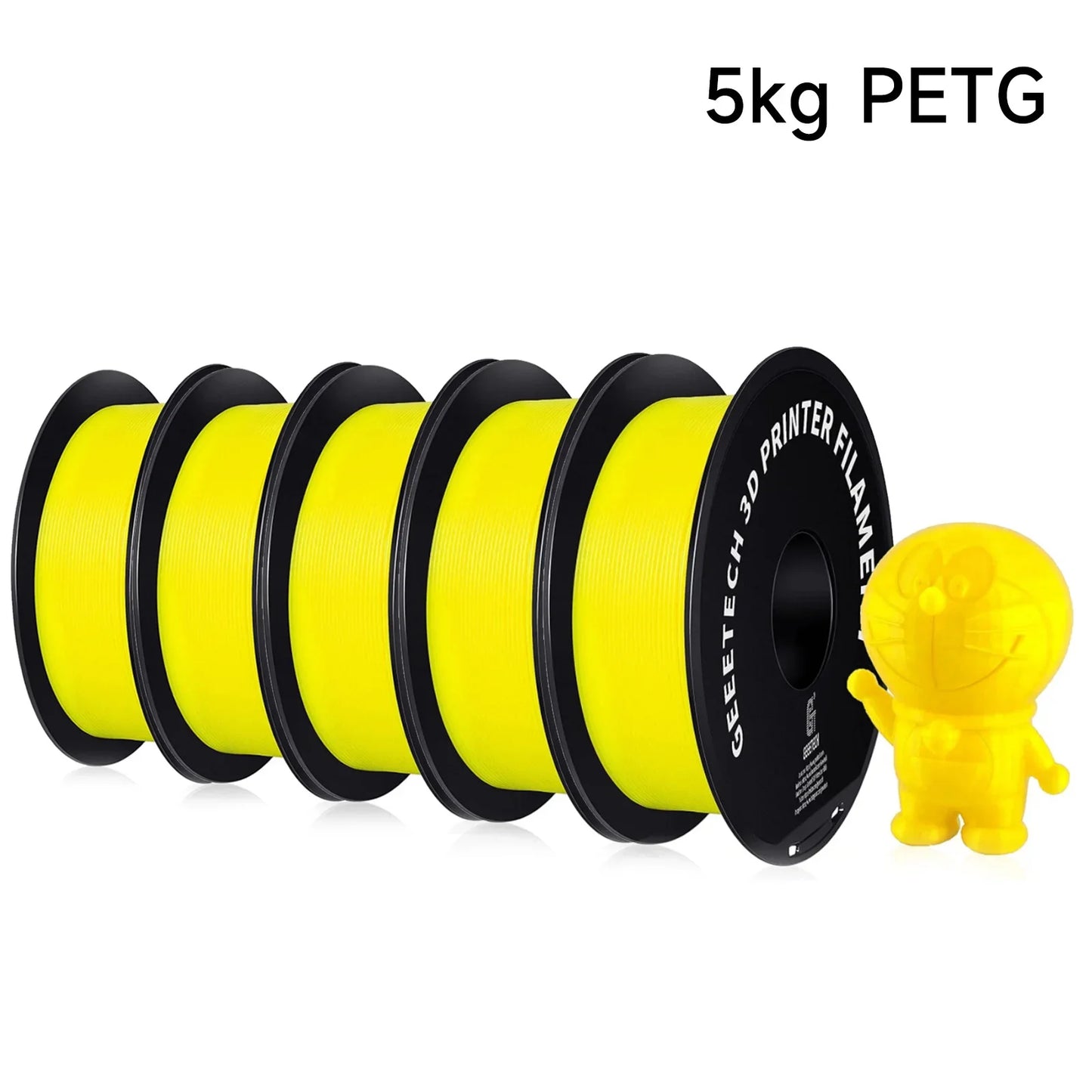 Geeetech 5KG PETG 3D Printing Filament 1.75mm High Precision, Low Warping Large Spool, Suitable for FDM 3D Printers