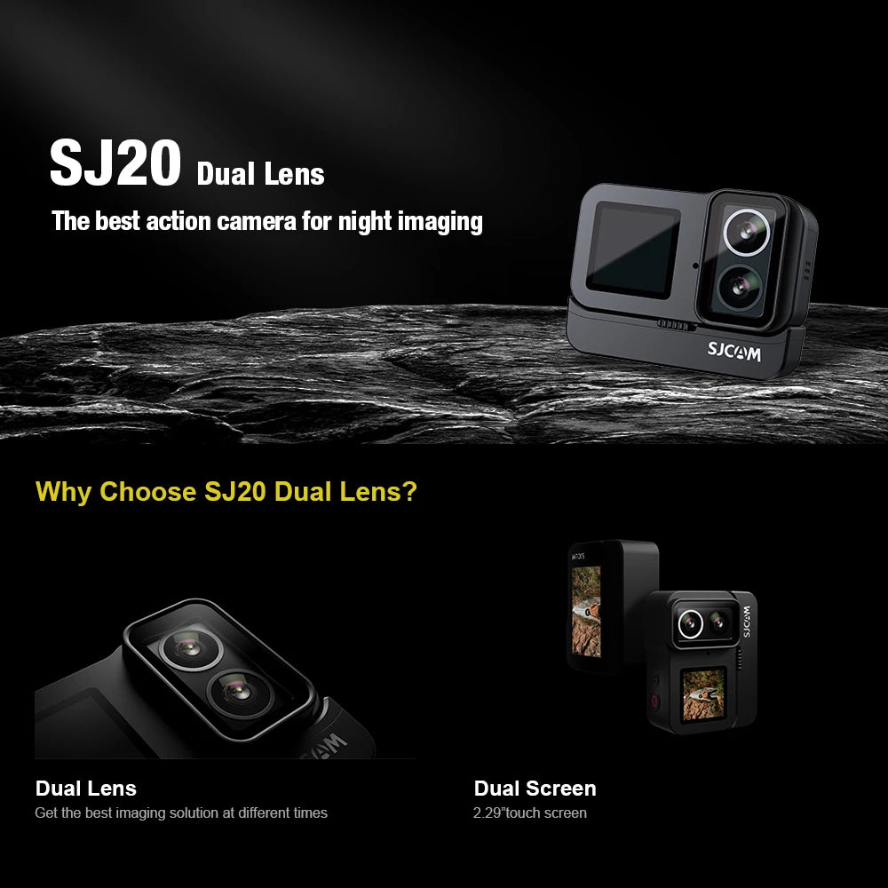[Overseas Warehouse] SJCAM SJ20 4K Outdoor Sports Camera Anti-Shake 5G WiFi with Screen Helmet Bike Video Recording Fast Ship