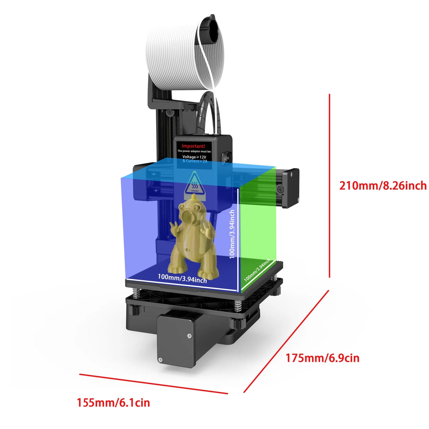 K10 Entry Level 3D Printer Mini Desktop Printing Machine Compatible with PLA TPU 1.75mm Filament Ideal for Kids Students Beginners DIY Printing Projects Compact Portable Design Easy to Operate Quiet Operation with One Key Pri