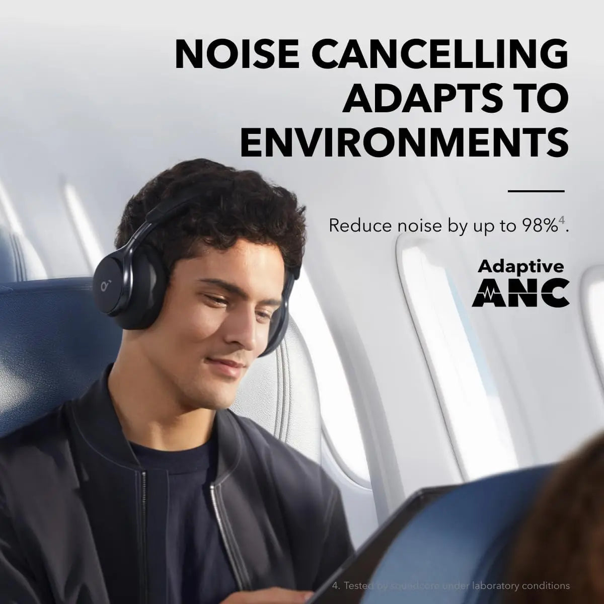 Soundcore by Anker, Space One, Active Noise Cancelling Headphones, 2X Stronger Voice Reduction, 40H ANC Playtime  (Refurbished)
