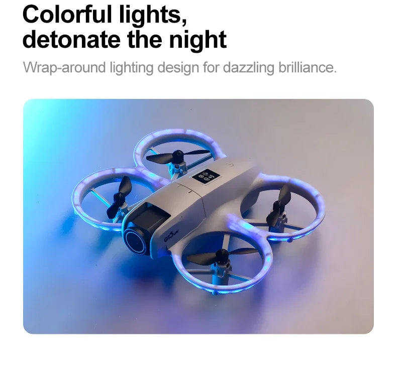 GT3 RC Mini Drone 4K Dual Camera Aerial HD Photography Optical Flow Positioning Obstacle Avoidance with Lights UAV RC Quadcopter