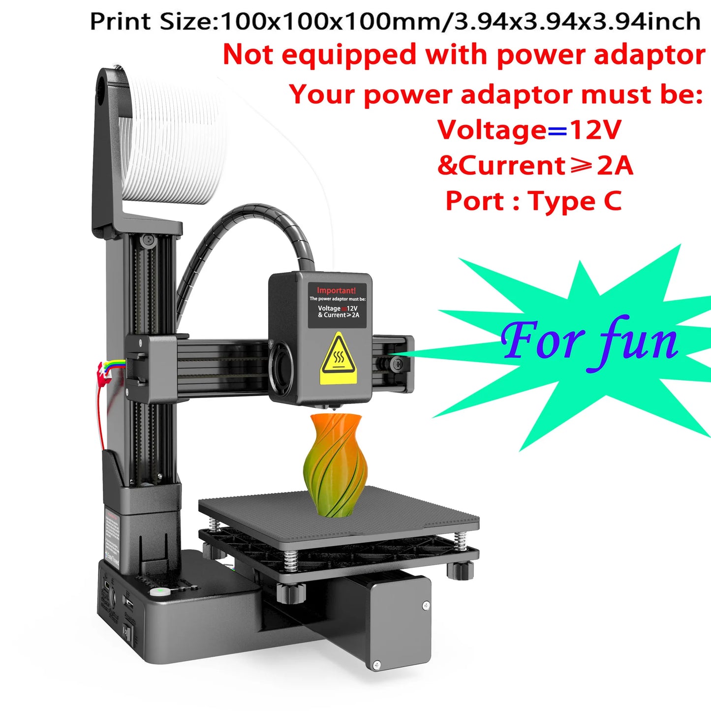 K10 Entry Level 3D Printer Mini Desktop Printing Machine Compatible with PLA TPU 1.75mm Filament Ideal for Kids Students Beginners DIY Printing Projects Compact Portable Design Easy to Operate Quiet Operation with One Key Pri