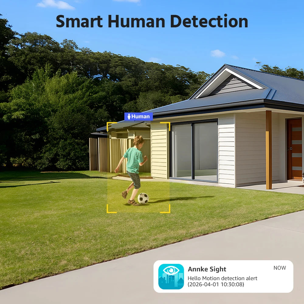 ANNKE 4MP Dual Lens WiFi Dual Band Security Camera Outdoor 170° Angle Full Color Night Vision Two-Way Audio Wireless PoE Cam