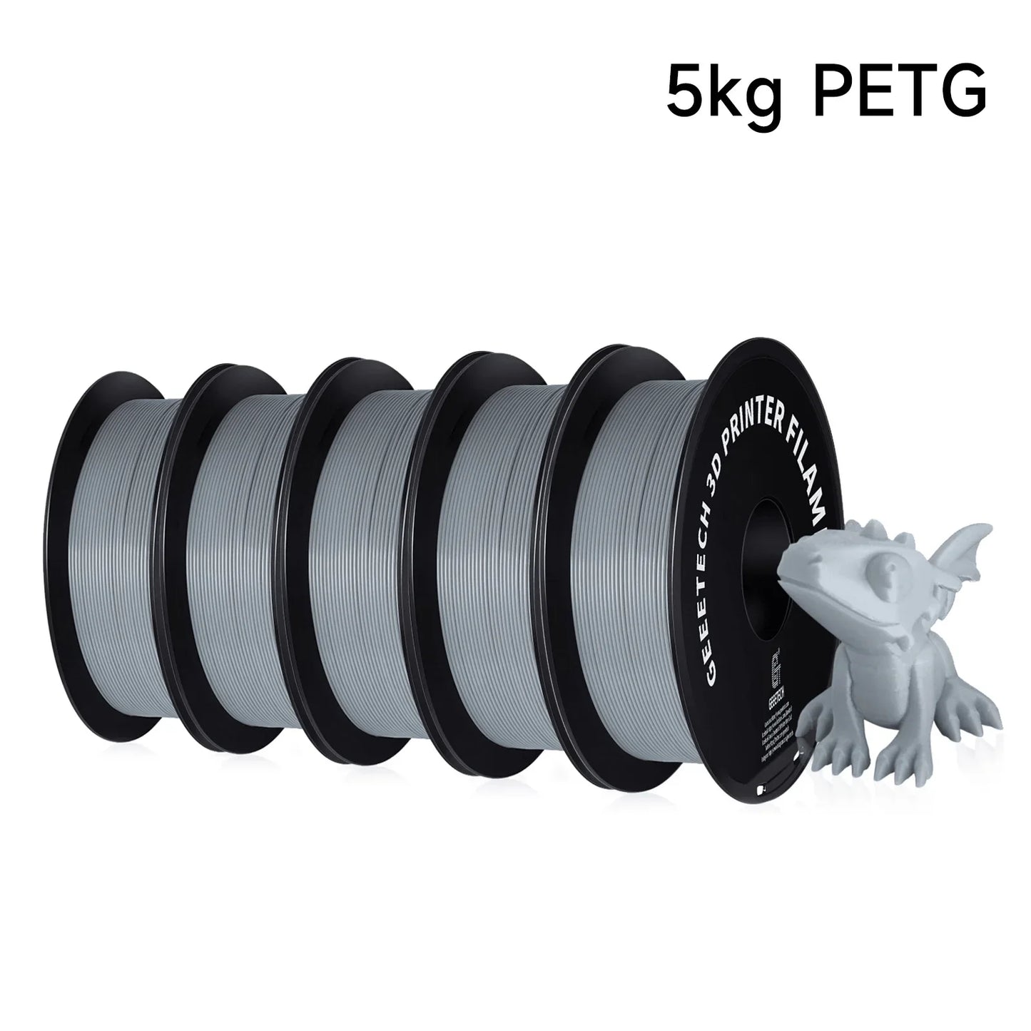 Geeetech 5KG PETG 3D Printing Filament 1.75mm High Precision, Low Warping Large Spool, Suitable for FDM 3D Printers