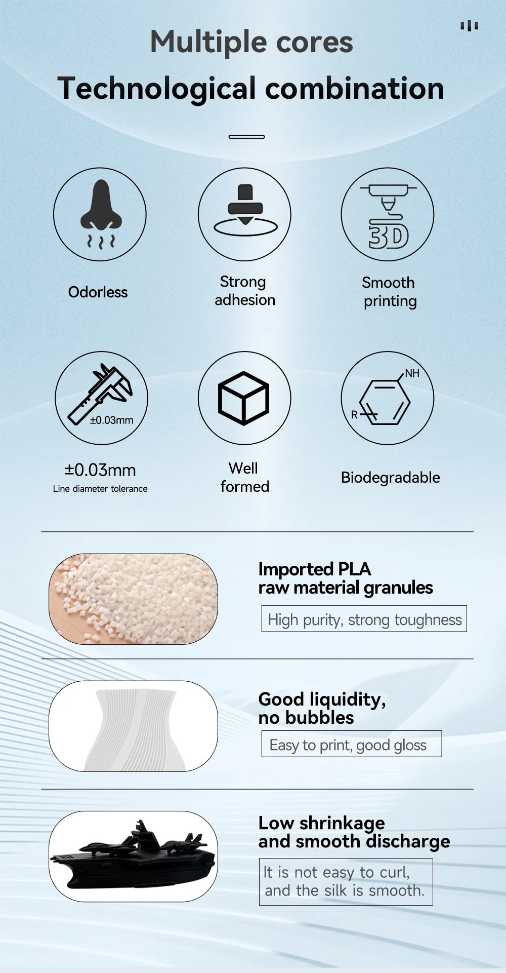 KINGROON Spool-less PLA 3D Printer Filament 10KG 5KG 3KG 1KG 1.75mm - Tangle-Free Design for Reliable & Easy Printing